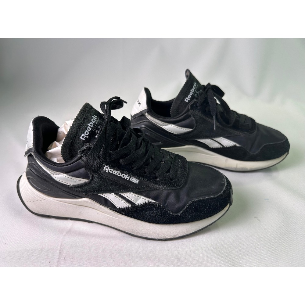 Reebok Classic Leather Legacy Black White Suede Retro Sneakers Womens Size 7.5‎